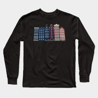 amsterdam houses netherlands skyline Long Sleeve T-Shirt